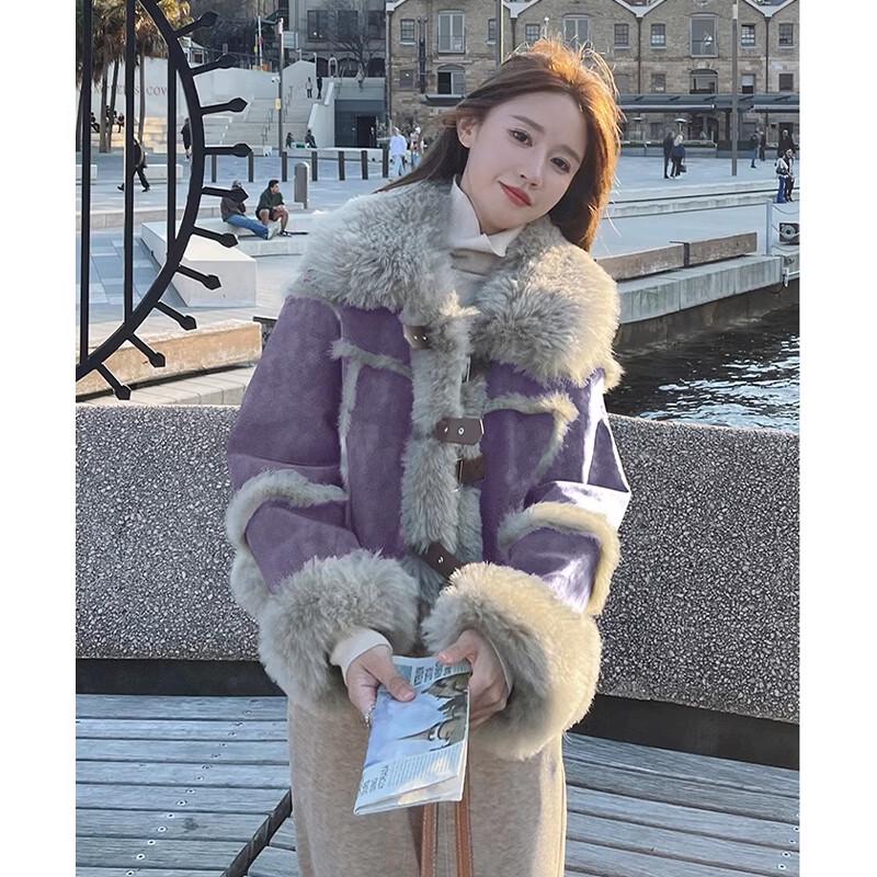 KAISER Women s Korean Style Light Luxury Rabbit Fur Winter Coat M
