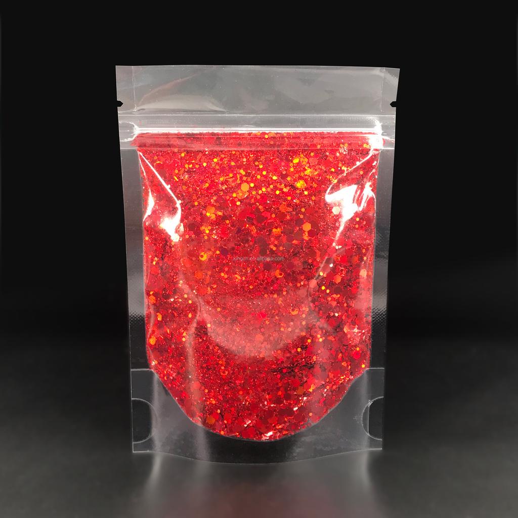 Bulk Christmas Decoration Polyester Glitter Snow Shape Chunky Glitter