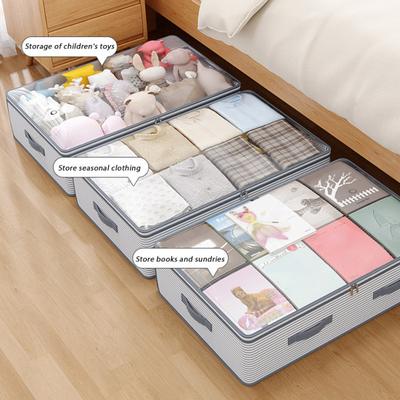 Yousheng Under-bed Storage Bag Foldable Storage Bins with Clear Top Reusable Closet Organizer for Comforter Clothing Blankets Pillows