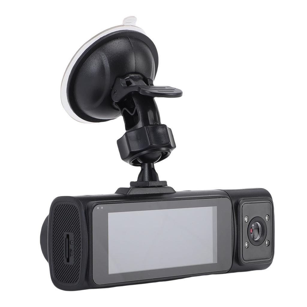 1080P Dash Camera 3 Channel Car Camera DVR Front Rear Inside 170 Degree Wide Angle 2.7 Inch Display 24Hr Parking