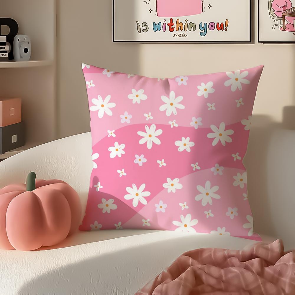 

Romantic Delicate Floral Art Daisy Print Spring Cushion Cover Pillowcase Short Plush Invisible zipper Room Sofa Cushion Cover 30X30cm