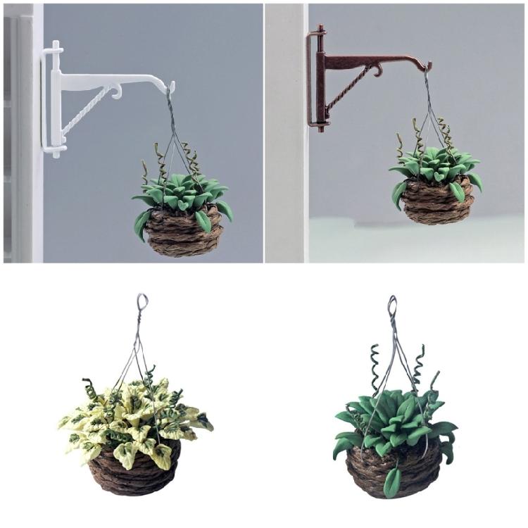 Miniature Hanging Potted Plant Model for 1/12 Doll House Decoration Office Desk Scene Setting Living Room Landscape Props