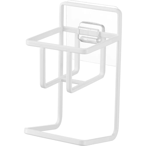 Yamazaki Film Hook Sponge & Bottle Holder, White, Approx. W7 X D7 X H13.5cm (excluding Film Hook), Tower Sponge Holder, Easy Installation, 7147