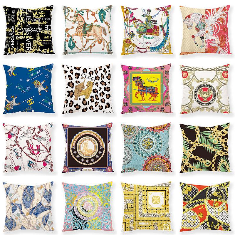 Retro Animal Chain Mixed Elements Digital Printing Pillow Case Car Waist Pillow