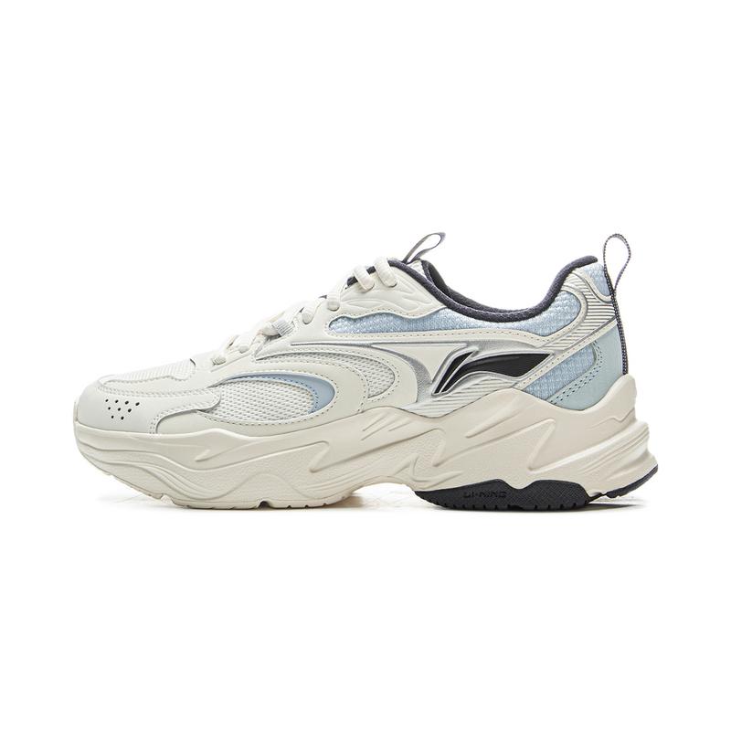 

Li-Ning Synthetic Leather Mesh Retro Fashion Sports Lightweight Wear-Resistant Increased Height Low-Top Casual Shoes Women Casual Shoes AGCU546-5 35
