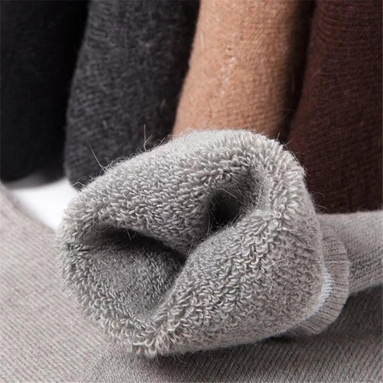 5Pairs Men Wool Socks Winter Warm Casual Thick Men's Simple Solid Color Male High Quality