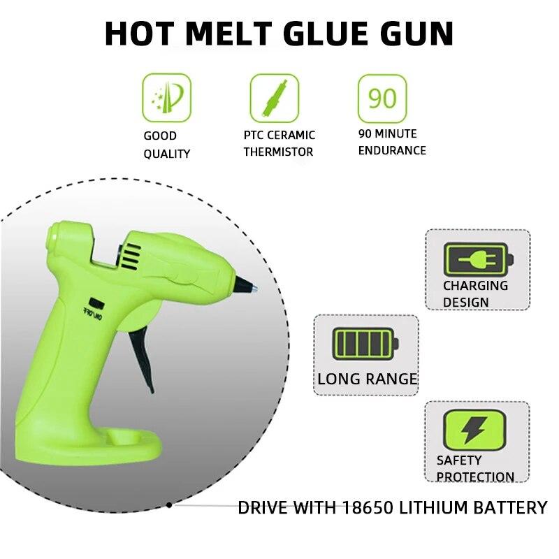 1PC Hot Melt Glue Gun Portable USB Wireless Charging Model 3.7V Lithium Battery Glue Gun 7mm Strong Adhesive Rod Gluing Artifact