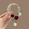 Exquisite Zircon Flower Tassel Hair Clip Fashion Shining Women Elegant High Horse Tail Hair Clip Plate Hair Artifact