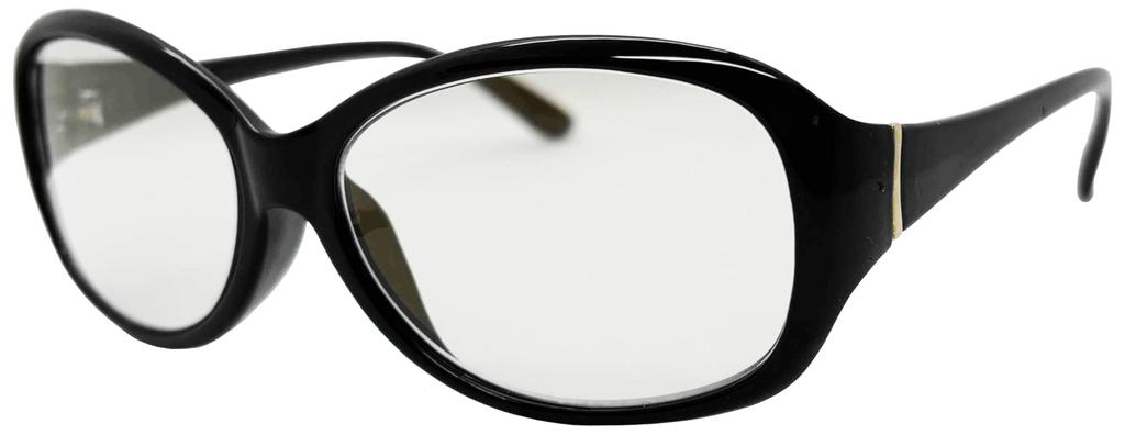 Az Senior Glasses 002R Super Elastic Temple FaceTrick Gold Lens Ladies Reading Glasses Black Frame [FaceTrick Label] TR-90 ARGG3107-1 +1.50