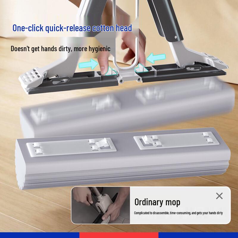 Suobang Hand-Free Squeeze PVA Sponge Mop