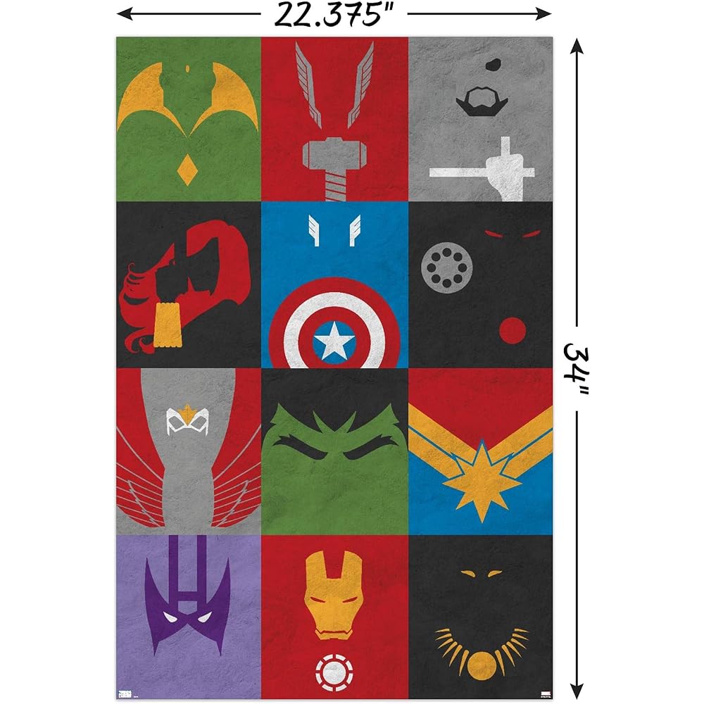 Marvel (Marvel) Avengers (Avengers) Minimalist Grid Poster