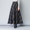 Skirt for Women Plaid Casual Elastic High Waist Long Loose Thickened Stretchy Slim Skirt