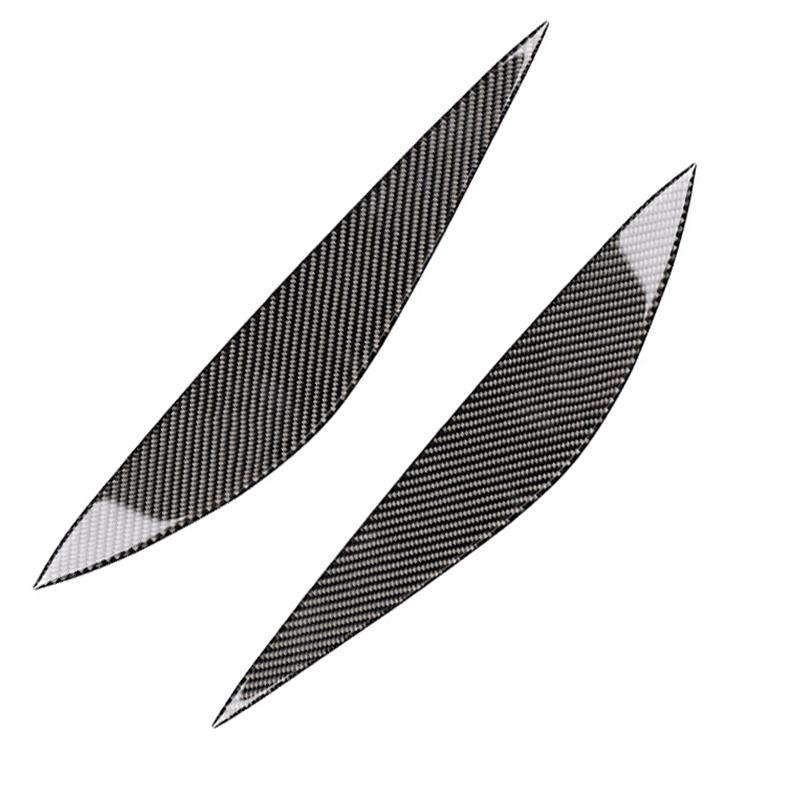 ABS Kolfiber Bil Strålkastarlampa Ögonbryn Ögonlock Ögonbryn Klistermärke För Mercedes-Benz C-Klass W204 C180 C200 C260 C300 C63