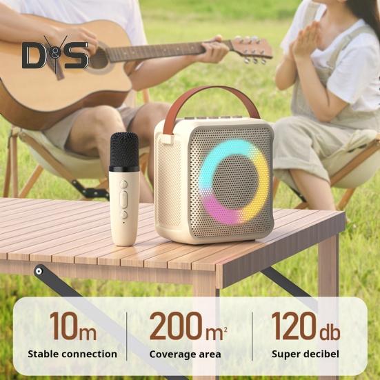 Bluetooth-kompatibel Lautsprecher mit Mikrofone Kit Schnelle Verbindung Verzögerung-Freies Surround Sound Effekte Mini Karaoke Maschine Spielzeug