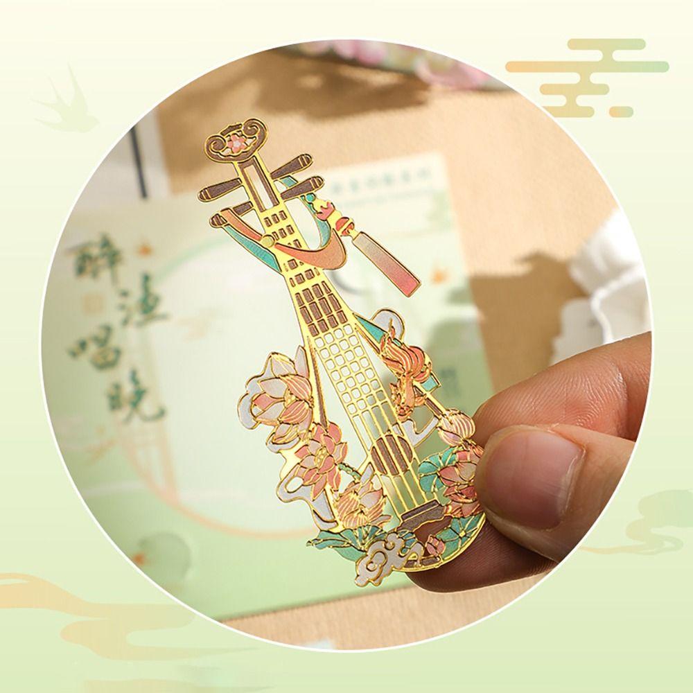 Metal Metal Bookmark Musical Instrument Book Pagination Mark Guitar Bookmark  Reading Lovers