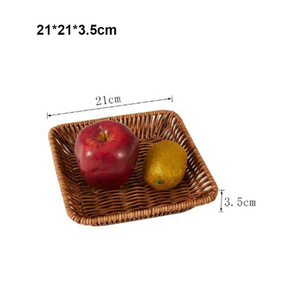 Neue Härte Rattan Weide Geflochtene Servierkörbe Handgeflochten Khaki Brot Obst Gemüse Korb mit Griff 10 Stile Pizza Tablett