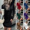2025 Black Slim Fit Hooded Sweatshirt Dress - Women's Autumn/Winter European & American Style