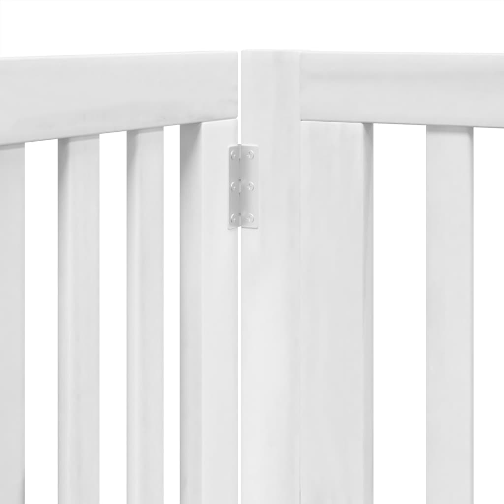 Vidaxl Foldable Dog Gate, With Door, 4 Panels, White, 320 Cm