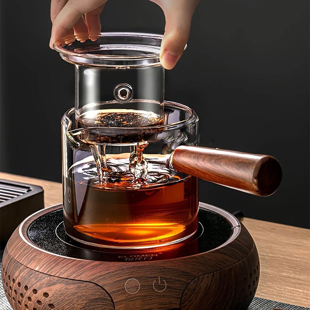 1Pcs Glass Teapot Including Filter Liner Tea Pot Heated Container Good Clear With Handle Kitchen Dining Home Jug Flower Tea