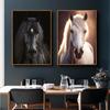 Black And White Wild Horse Wild Animal Prints Poster Canvas Painting Modern Wall Art Picture Living Room Bedroom Home Decoration