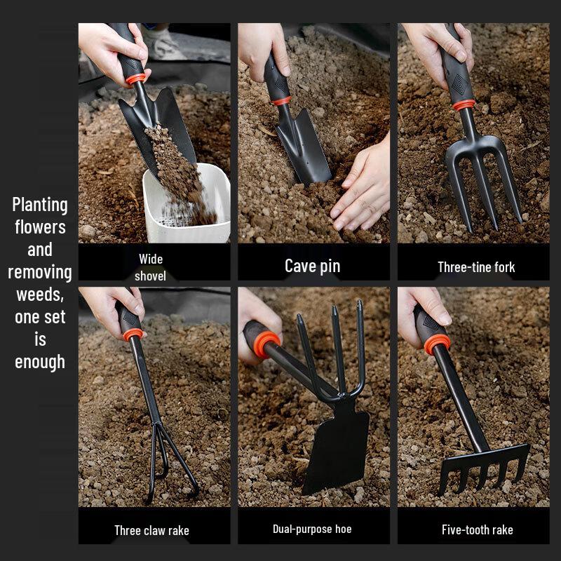 Zhugu Garden Rake, Shovel, and Hoe Set