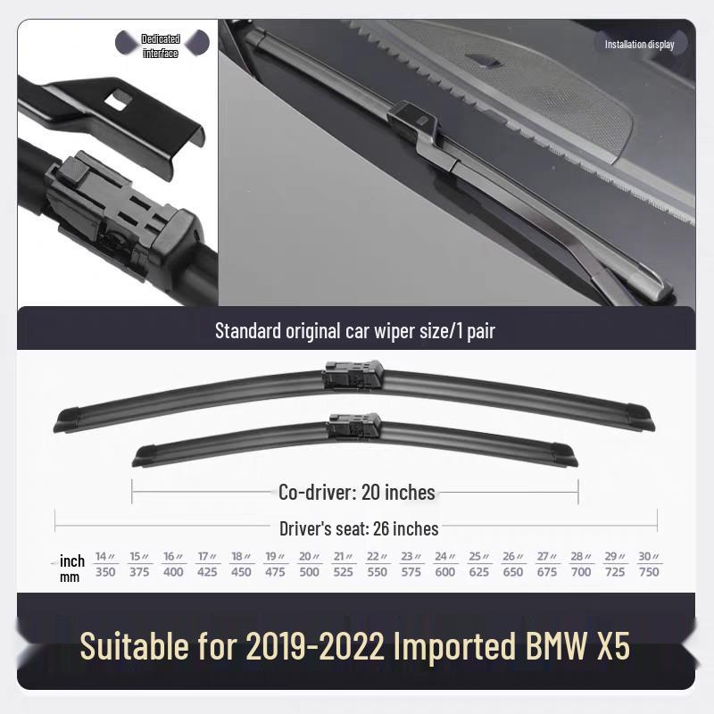 BMW X5 2022 Model Frameless Front Wiper Blade - 22" Rubber Strip, Free Shipping
