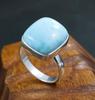 Natural Larimar Solid 925 Sterling Silver Handmade Designer Birthstone Gift Ring Statement Jewelry