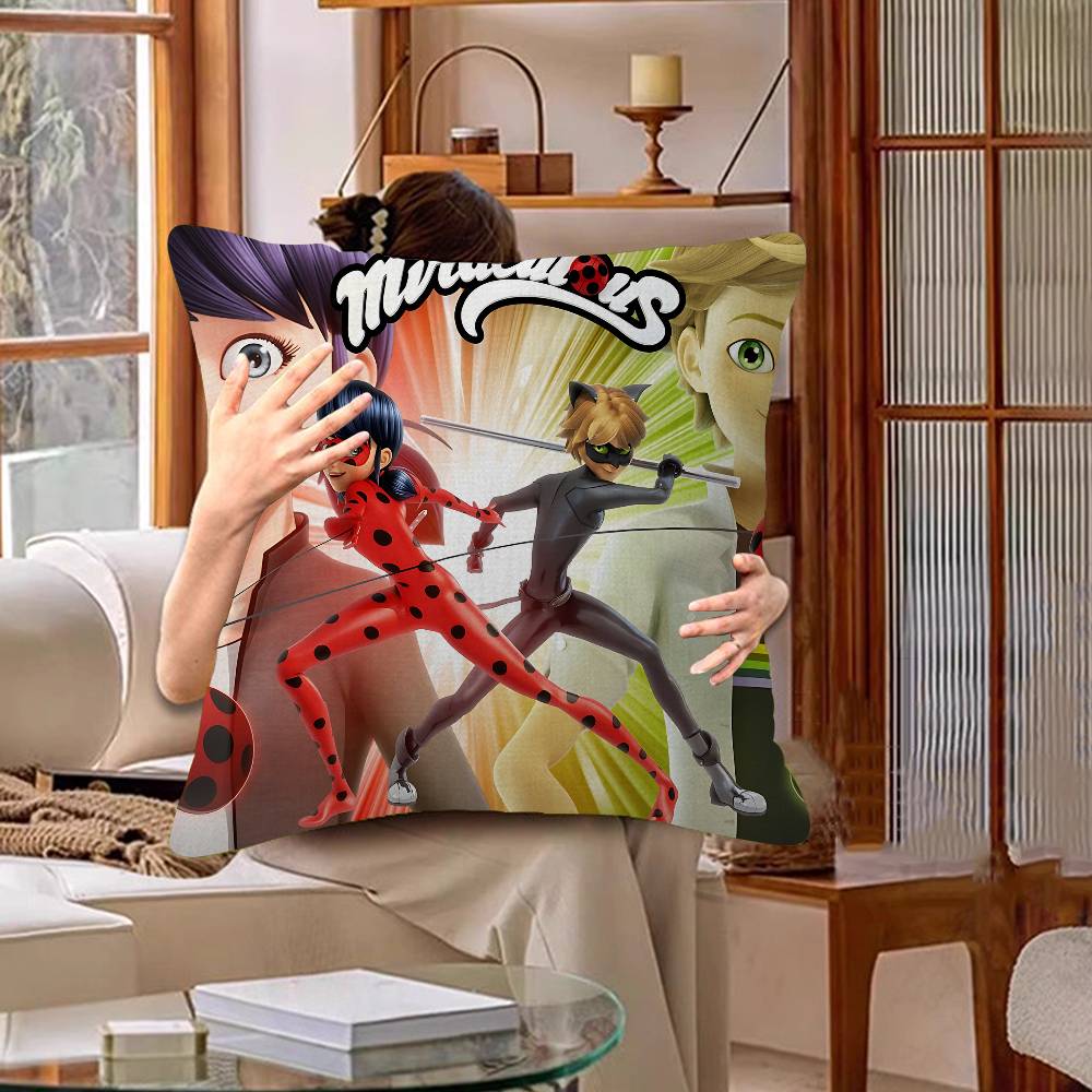 Cartoon Characters L-Ladybugs Cute Office Cushion Pillowcase Car Cushion Cover45X45CM Lumbar Pillowcase Sofa Pillowcover