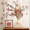 Red Fruit Prosperity Flower Arrangement Figurine for Wedding and Living Room Decor