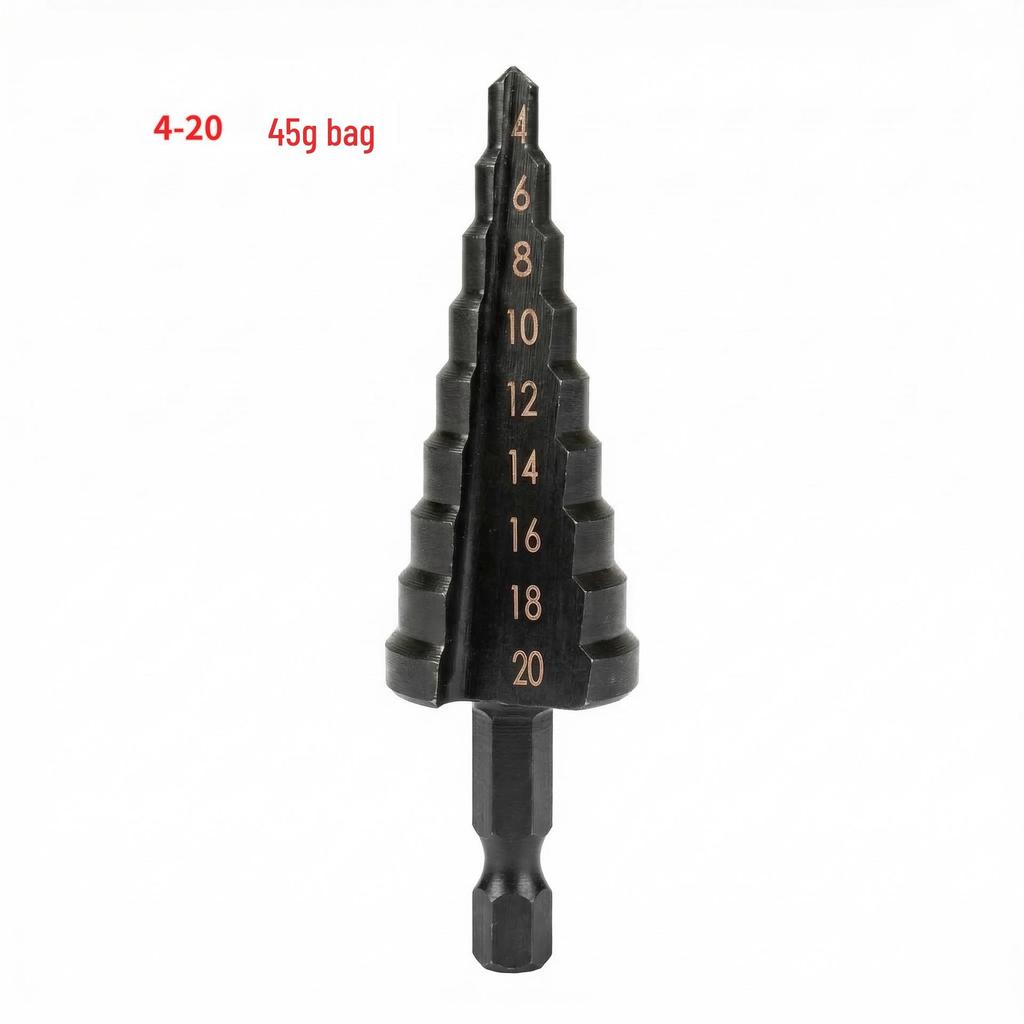 High-Efficiency Wear-Resistant Blackened Woodworking Step Drill for Chamfering and Drilling