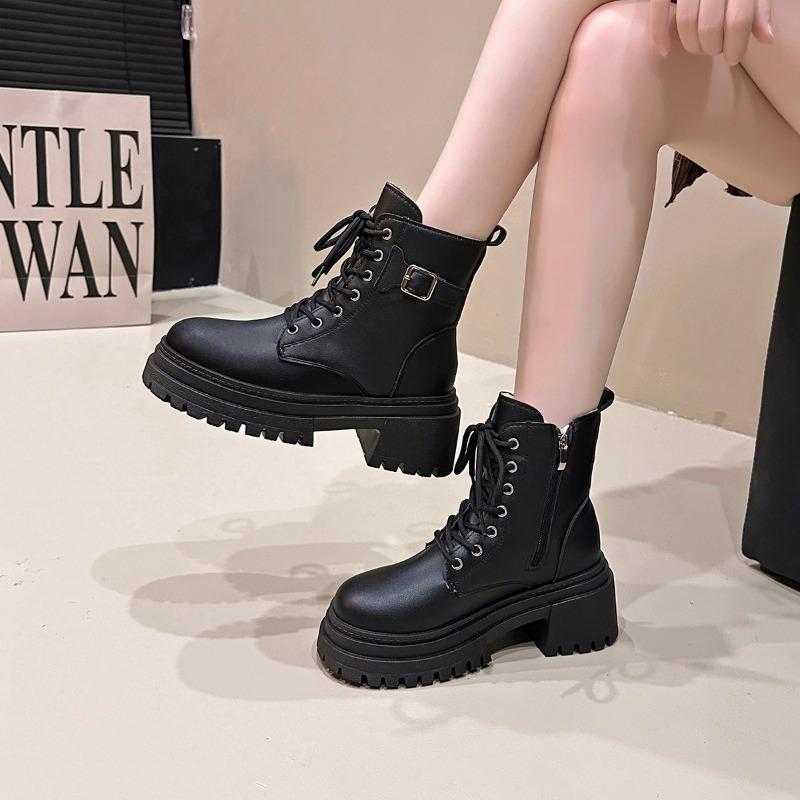 2026 New Ankle Boots Women Fashion Autumn Casual Female Chelsea Booties Punk Gothic Shoes Platform Short Leather Boots