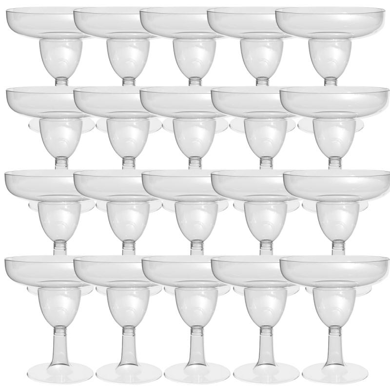 

20Pcs 5oz Clear Plastic Wine Glass Recyclable - Shatterproof Wine Goblet - Disposable & Reusable Cups for Champagne Dessert 5oz