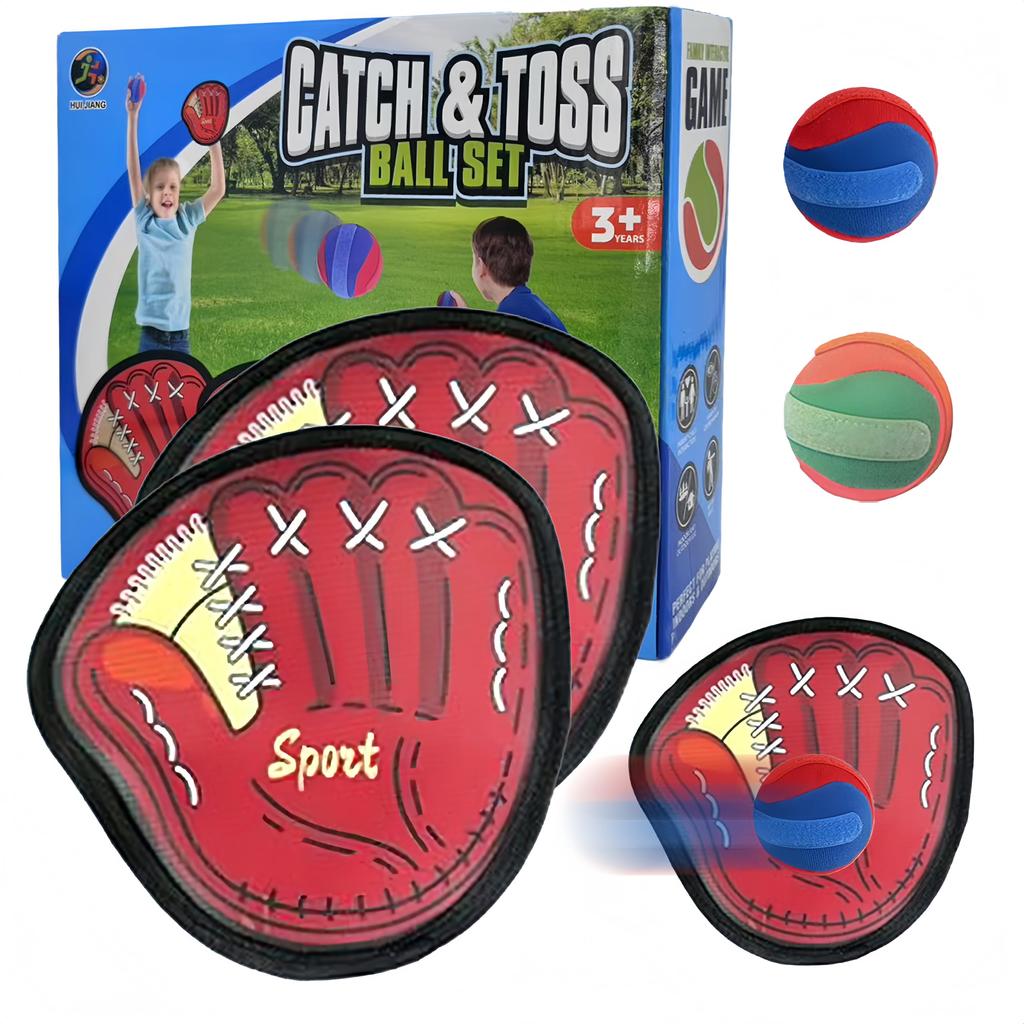 Linbeya Catchball Toy for Kids - Baseball Set, Play Set for Parks and Outdoors, Boys, Catch Set with Velcro, Softball, Kids Toy, Popular for