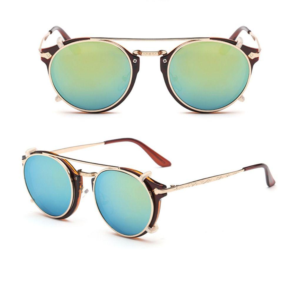 Korean Steampunk Flip Up Sunglasses Double Layer Black Shades Punk Eyeglasses Flip Cover Computer Glasses Two Usage