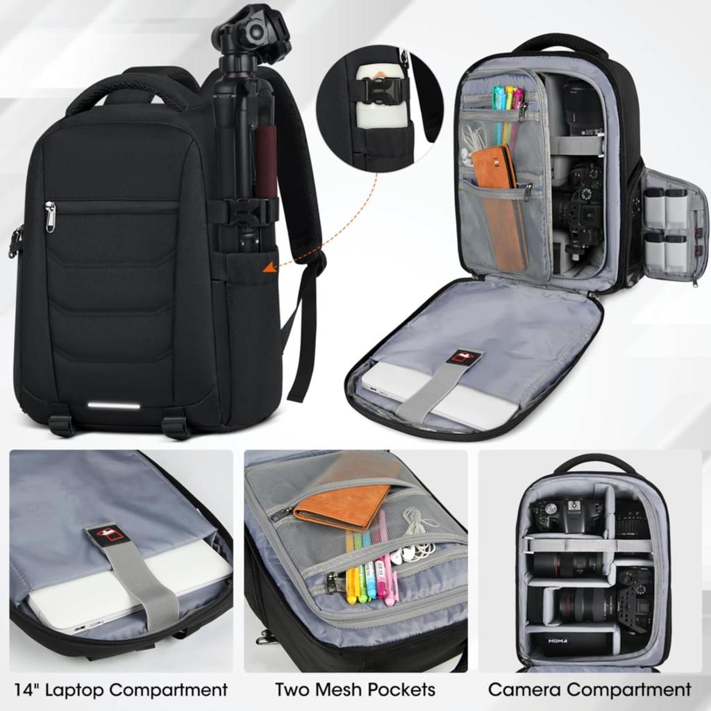 Camera Bag Backpack Waterproof Laptop Backpack Anti Theft Travel Camera Case Large Capacity Photography Backpack with Rain Cover
