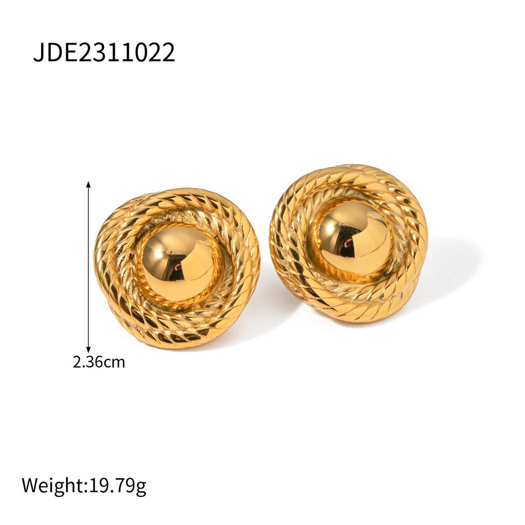 Stainless Steel Geometric Stud Earrings - Elegant and Exclusive Ear Accessories Made of Titanium and Steel