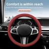 Premium Napa Leather Steering Wheel Cover Laser Perforated Non Slip Grip 14.6-15 In Universal Fit All Season Comfort Easy Tal
