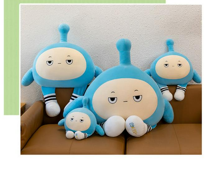 Large Cute Egg Boy Plush Toy Pillow - Black Egg Cloth Doll for Children's Day