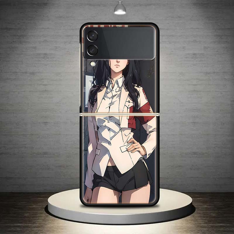 A-Attack on T-Titan Annie Mikasa For Samsung Galaxy Z Flip 7 6 5 4 3 5G Phone Case Black Cover ZFlip 7 6 5 4 3 Shockproof Bumper