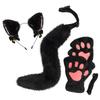 Cat Ear Headband With Bell Set Kawaii Paw Gloves Tail Accessory Cosplay Party Costume