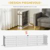 6-Panel Folding Dog Gate for Small/Medium Size Dogs, Made of Wood and Steel, 432x36x70 cm, White