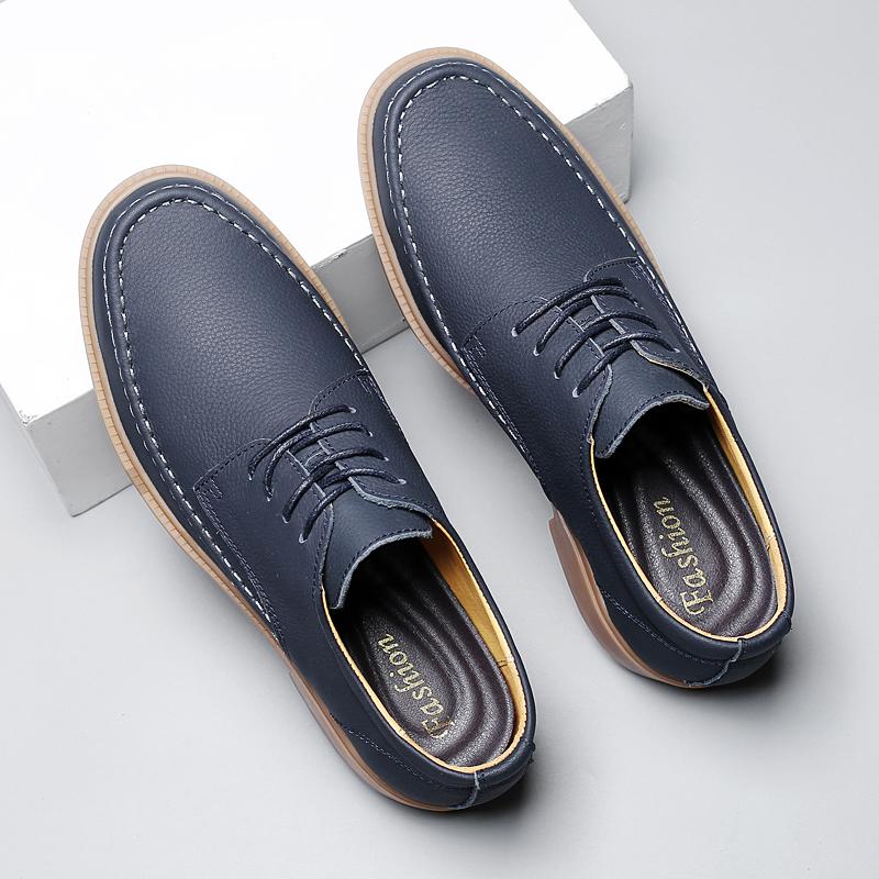 Fashion Stylish Men Genuine Leather Oxford Shoes  Male Wedding Party Office Business Shoes Hot Sale Formal Dress Footwear Derby Sneakers