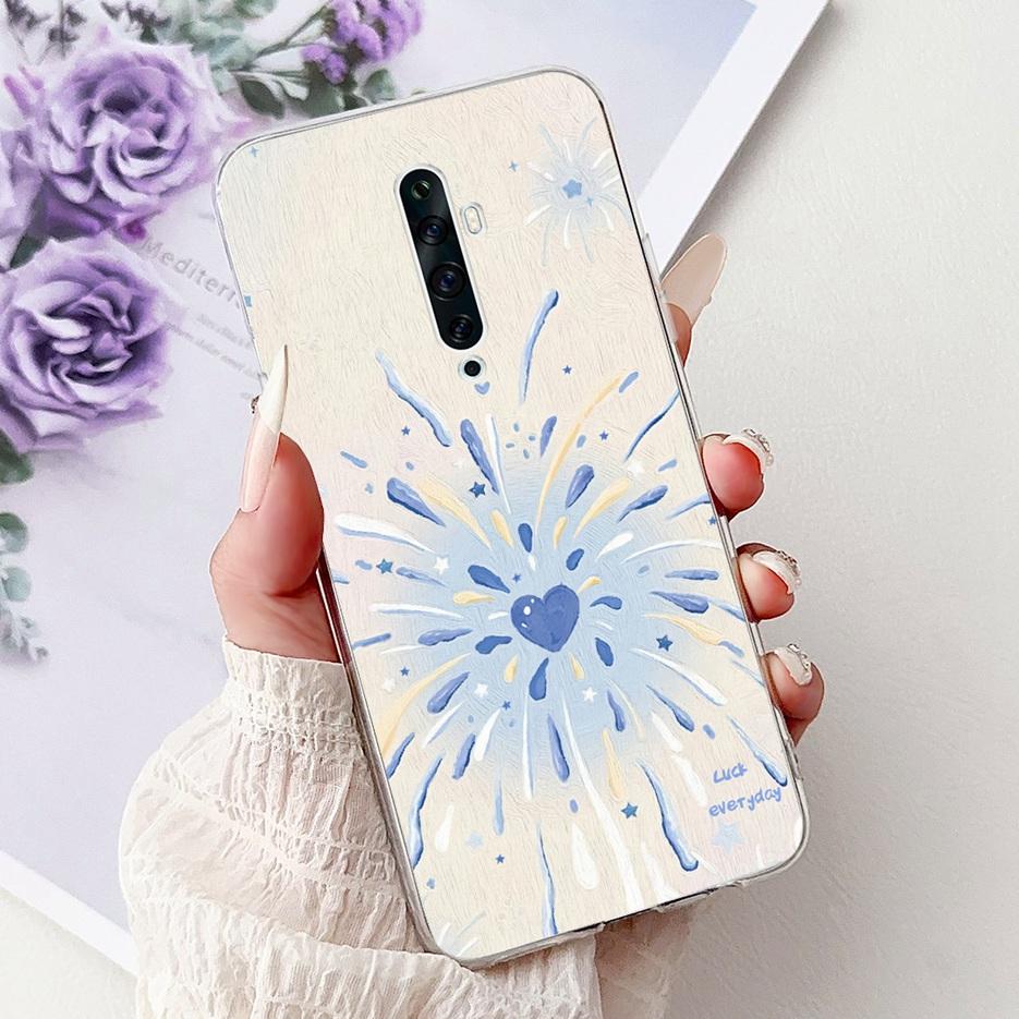 For Oppo Reno 2 Case Reno 2F 2Z Stylish Flowers Painted Cover Soft Slim Phone Case For Oppo Reno2 F Z Reno2F Reno2Z Fundas Coque