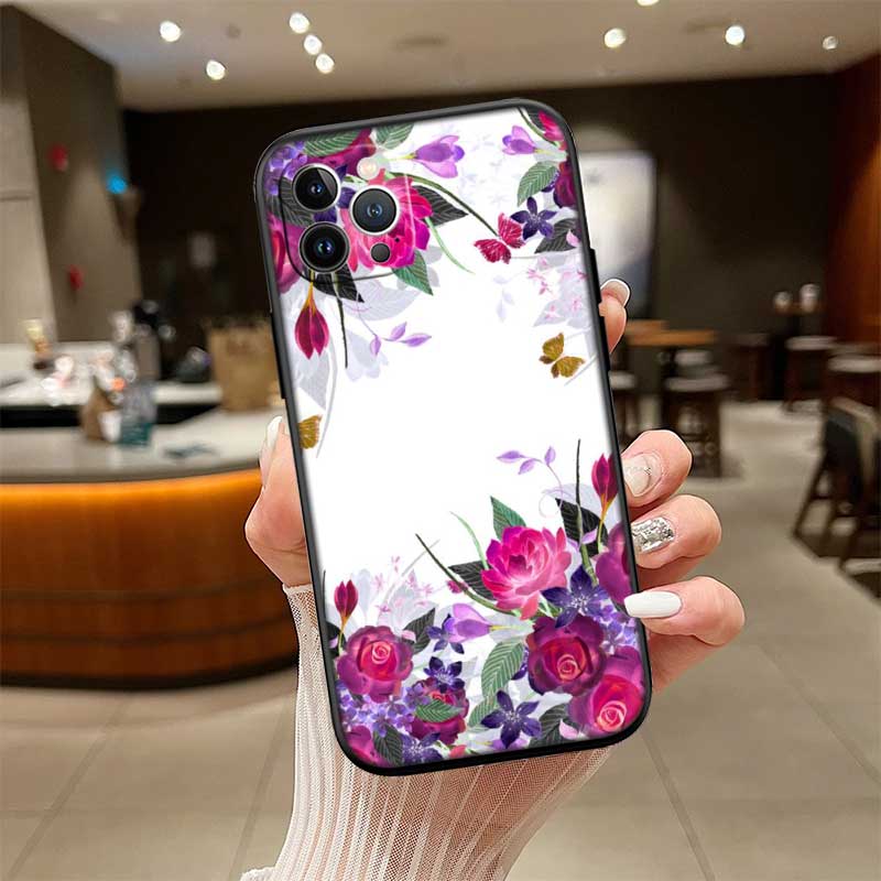 NH24 Flowers rose Pink New High-End Shell Phone Case for iPhone SE X XS XR 16E 17 11 Pro Max 8 7 6 6s Plus Air