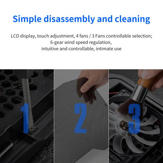 Laptop Cooling Pad with USB Ports 6 Wind Speeds Fast Heat Dissipation Universal Adjustable Height Notebook Cooling Stand