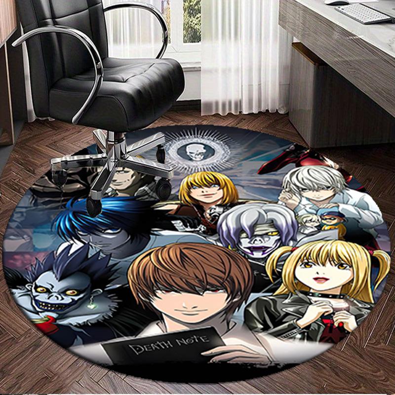 1PC Death Dark Secrets Round Rug, Non-slip Chair Mat, Home Decor, Circle Carpet Perfect for Office, Bedroom, Living Room,Christmas gift