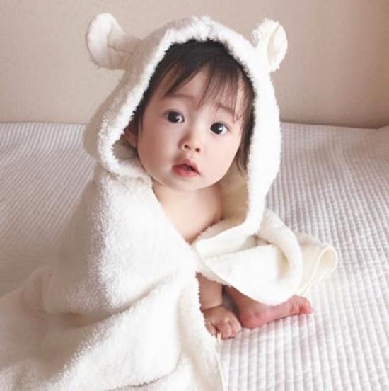 Kontex CHOUETTE Hooded Bath Towel for and Imabari Made in kontex Babies, Toddlers, Children, Towel, Japan, (Ivory)