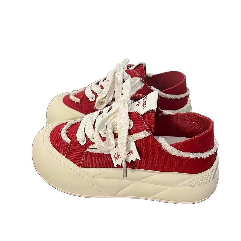 Korean Versatile Shoes Board Shoes Women's 2025 New Summer Lazy Half Drag Platform White Shoes Casual Bread Shoes