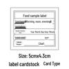 Self-Adhesive Food Sample Retention Label for School Canteens