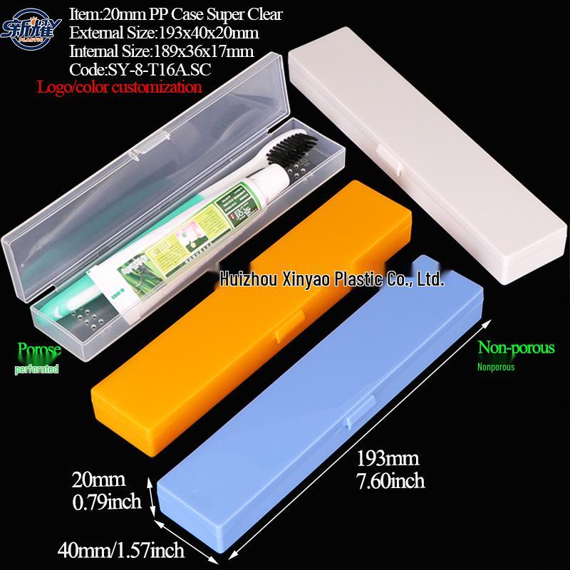 Transparent Travel Toothbrush Case with Drainage and Card Slot